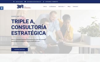 Página de inicio de la web de Triple A, consultoría estratégica en accesibilidad