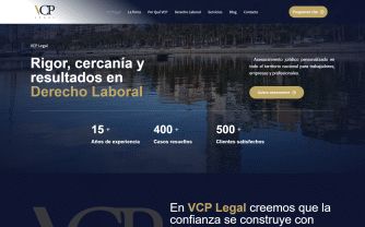 Página de inicio de la web de VCP Legal